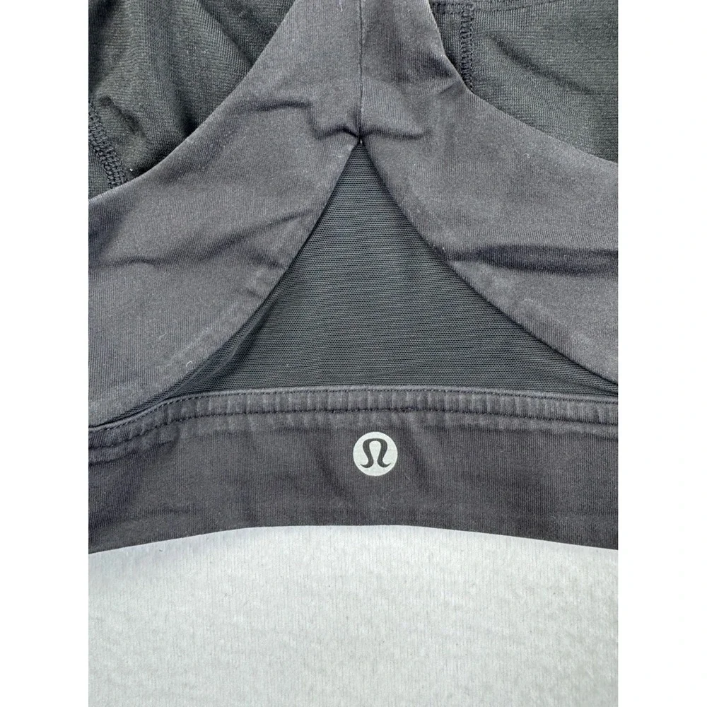 Athleisure‎ Lululemon Womens 6 Invigorate Sports Bra Black Mesh Back Racerback